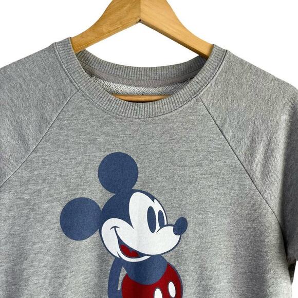 Disney Parks Mickey Mouse Short Sleeve Crewneck Sweatshirt in Gray, Size XL - Picture 2 of 9